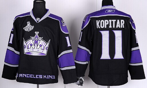 Los Angeles Kings #11 Anze Kopitar 2014 Champions Patch Black Third Jersey
