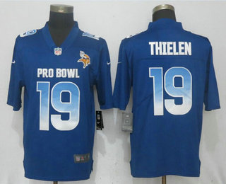 Men's Minnesota Vikings #19 Adam Thielen Navy Blue 2018 Pro Bowl Stitched NFL Nike Game Jersey