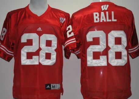 Wisconsin Badgers #28 Montee Ball Red Jersey 