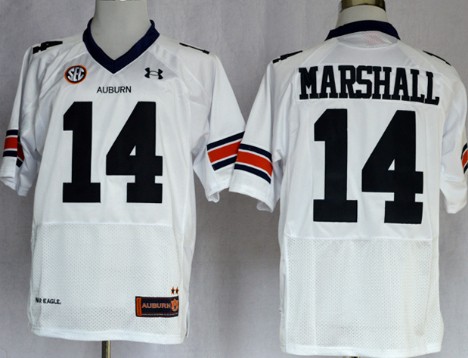 Auburn Tigers #14 Nick Marshall White Jersey 