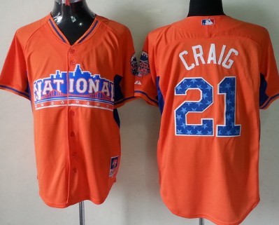 St. Louis Cardinals #21 Allen Craig 2013 All-Star Orange Jersey