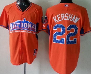 Los Angeles Dodgers #22 Clayton Kershaw 2013 All-Star Orange Jersey
