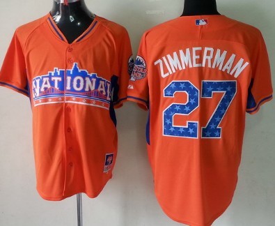 Washington Nationals #27 Jordan Zimmermann 2013 All-Star Orange Jersey