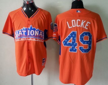 Pittsburgh Pirates #49 Jeff Locke 2013 All-Star Orange Jersey