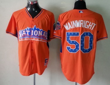 St. Louis Cardinals #50 Adam Wainwright 2013 All-Star Orange Jersey
