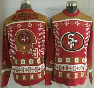 Men's San Francisco 49ers Red With Yellow NFL Sweater