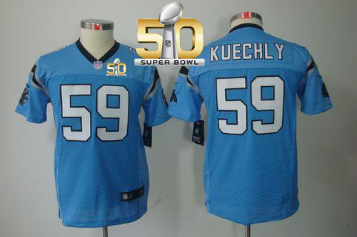 Nike Panthers #59 Luke Kuechly Blue Alternate Super Bowl 50 Youth Stitched NFL Limited Jersey