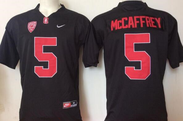 Men's Standford Cardinals #5 Christian McCaffrey Black Stitched College Football Nike NCAA Jersey