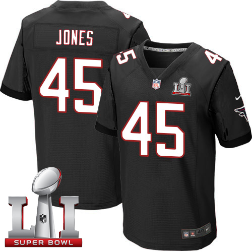 Nike Falcons #45 Deion Jones Black Alternate Super Bowl LI 51 Men's Stitched NFL Elite Jersey