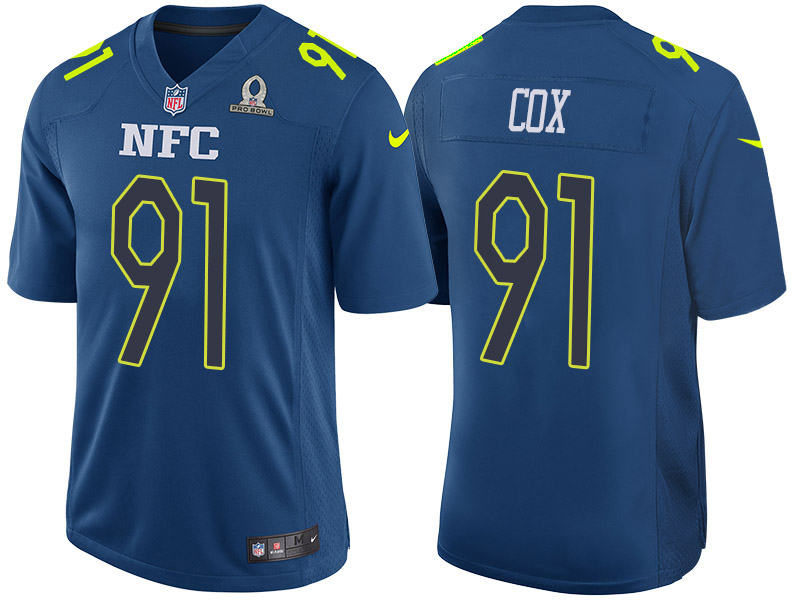 2017 Pro Bowl NFC Philadelphia Eagles 91 Fletcher Cox Navy Game Jersey