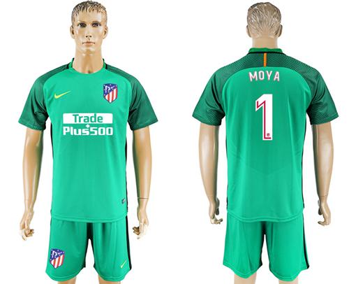 Atletico Madrid #1 Moya Green Goalkeeper Soccer Club Jersey