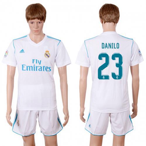 Real Madrid #23 Danilo White Home Soccer Club Jersey