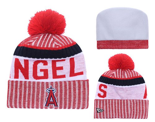 MLB Los Angeles Angels Logo Stitched Knit Beanies 001