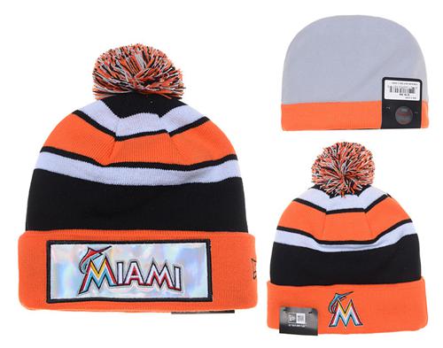 MLB Miami Marlins New Era Logo Stitched Knit Beanies 001