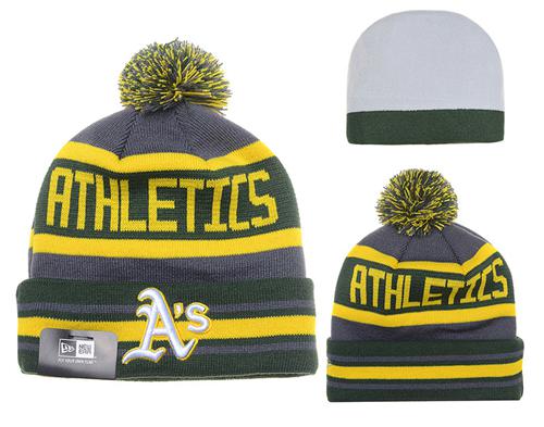 MLB Oakland Athletics New Era Logo Stitched Knit Beanies 001