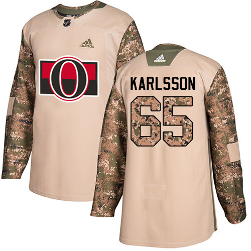 Adidas Senators #65 Erik Karlsson Camo Authentic 2017 Veterans Day Stitched NHL Jersey