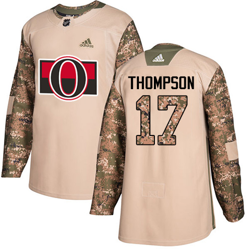 Adidas Senators #17 Nate Thompson Camo Authentic 2017 Veterans Day Stitched NHL Jersey