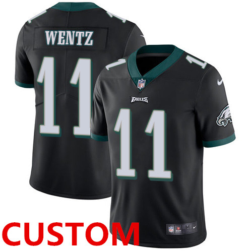 Custom Nike Philadelphia Eagles Black Alternate Men's Stitched NFL Vapor Untouchable Limited Jersey