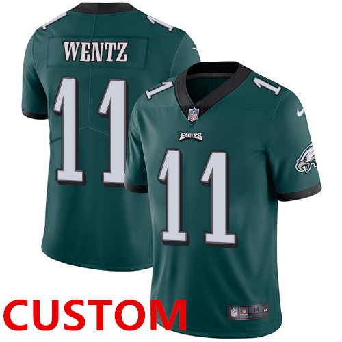 Custom Nike Philadelphia Eagles Midnight Green Team Color Men's Stitched NFL Vapor Untouchable Limited Jersey