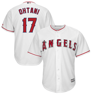 LA Angels #17 Shohei Ohtani Majestic MLB Men's Player Replica Cool Base Jersey