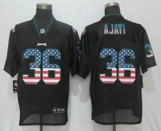 Men's Philadelphia Eagles #36 Jay Ajayi Black USA Flag Fashion Stitched NFL Nike Elite Jersey