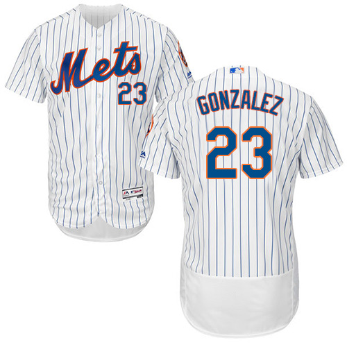 New York Mets #23 Adrian Gonzalez White(Blue Strip) Flexbase Authentic Collection Stitched MLB Jersey