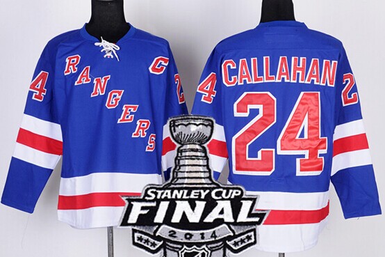 New York Rangers #24 Ryan Callahan 2014 Stanley Cup Light Blue Jersey
