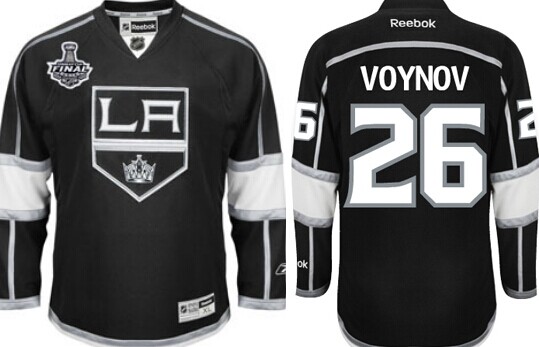 Los Angeles Kings #26 Slava Voynov 2014 Champions Patch Black Jersey