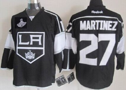 Los Angeles Kings #27 Alec Martinez 2014 Champions Patch Black Jersey