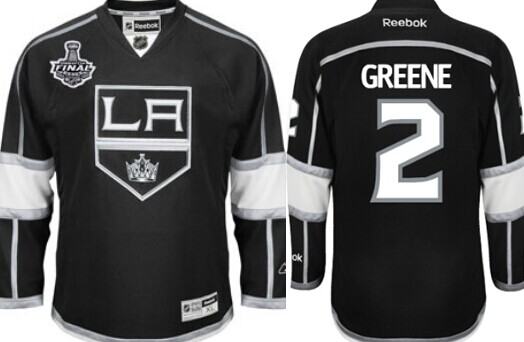 Los Angeles Kings #2 Matt Greene 2014 Champions Patch Black Jersey