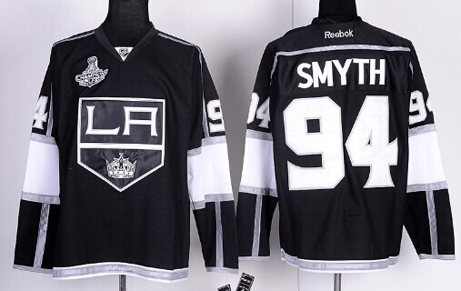 Los Angeles Kings #94 Ryan Smyth 2014 Champions Patch Black Jersey