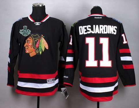 Men's Chicago Blackhawks #11 Andrew Desjardins 2015 Stanley Cup 2014 Stadium Series Black Jersey