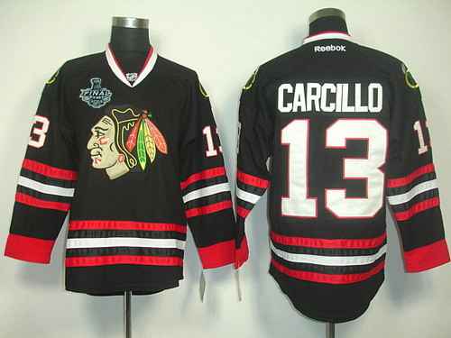 Men's Chicago Blackhawks #13 Daniel Carcillo 2015 Stanley Cup Black Jersey