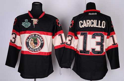 Men's Chicago Blackhawks #13 Daniel Carcillo 2015 Stanley Cup Black Third Jersey