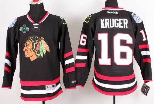 Men's Chicago Blackhawks #16 Marcus Kruger 2015 Stanley Cup 2014 Stadium Series Black Jersey