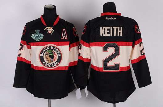 Men's Chicago Blackhawks #2 Duncan Keith 2015 Stanley Cup Black Third Jersey