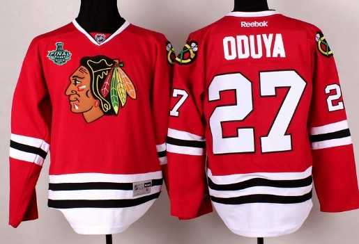 Men's Chicago Blackhawks #27 Johnny Oduya 2015 Stanley Cup Red Jersey