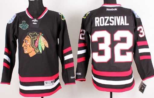 Men's Chicago Blackhawks #32 Michal Rozsival 2015 Stanley Cup 2014 Stadium Series Black Jersey