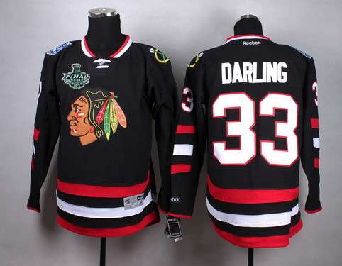 Men's Chicago Blackhawks #33 Scott Darling 2015 Stanley Cup 2014 Stadium Series Black Jersey