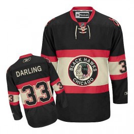 Men's Chicago Blackhawks #33 Scott Darling Black New Third Jersey W/2015 Stanley Cup Champion Patch
