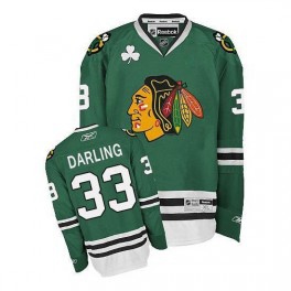 Men's Chicago Blackhawks #33 Scott Darling Green Jersey W/2015 Stanley Cup Champion Patch