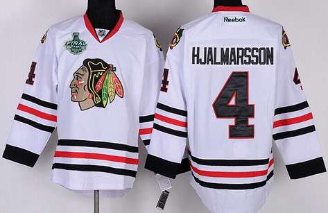 Men's Chicago Blackhawks #4 Niklas Hjalmarsson 2015 Stanley Cup White Jersey