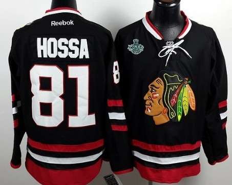 Men's Chicago Blackhawks #81 Marian Hossa 2015 Stanley Cup 2014 Stadium Series Black Jersey