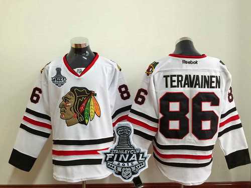Men's Chicago Blackhawks #86 Teuvo Teravainen 2015 Stanley Cup White Jersey
