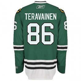 Men's Chicago Blackhawks #86 Teuvo Teravainen Green Jersey W/2015 Stanley Cup Champion Patch