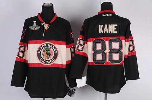 Men's Chicago Blackhawks #88 Patrick Kane Black Third Jersey W/2015 Stanley Cup Champion Patch 