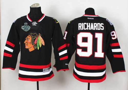 Men's Chicago Blackhawks #91 Brad Richards 2015 Stanley Cup 2014 Stadium Series Black Jersey